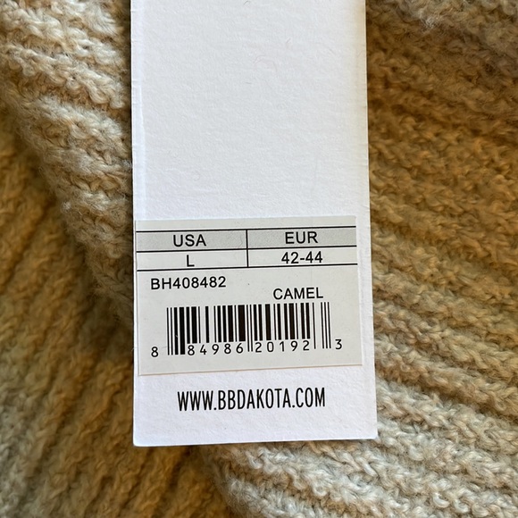 BB DAKOTA PORTER DRESS Off The Shoulder Body Con Size Large Color Cream Camel - Picture 8 of 8